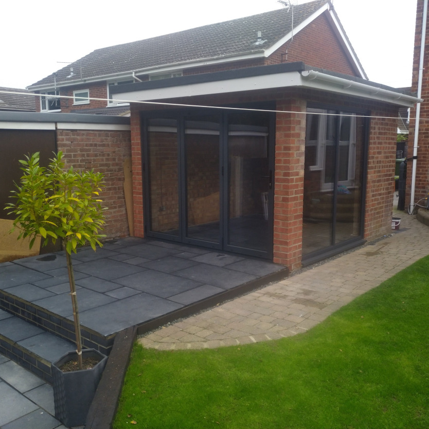 Garage converted to garden room